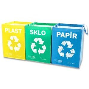 Sixtol Sort Easy - sada 3 tašek na tříděný odpad - 300 x 300 x 400 mm, 3 x 36 l